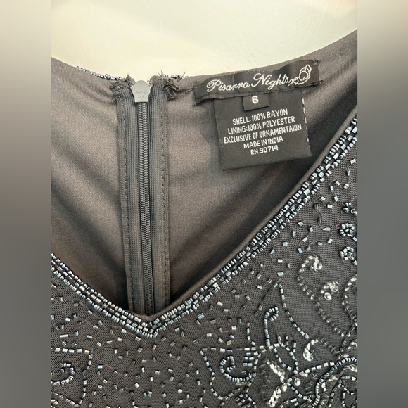 Pisarro Nights Gray Knee-Length Slate Cocktail Dress - Picture 4 of 7